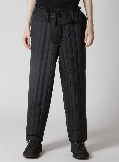 WOOL GABARDINE HEM STRING PANTS WITH NYLON LINER