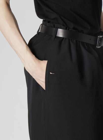 WOOL GABARDINE HEM STRING PANTS WITH NYLON LINER