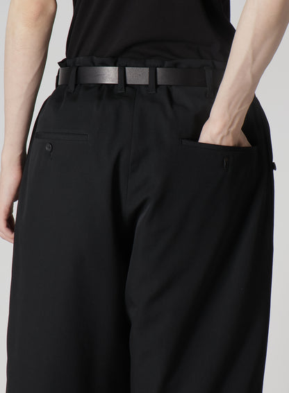WOOL GABARDINE HEM STRING PANTS WITH NYLON LINER