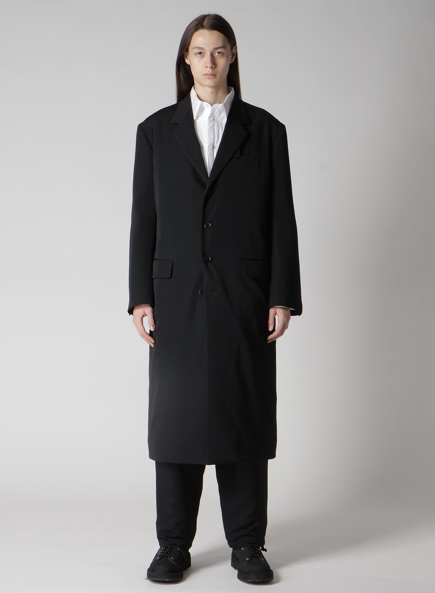 WOOL GABARDINE HEM STRING PANTS WITH NYLON LINER