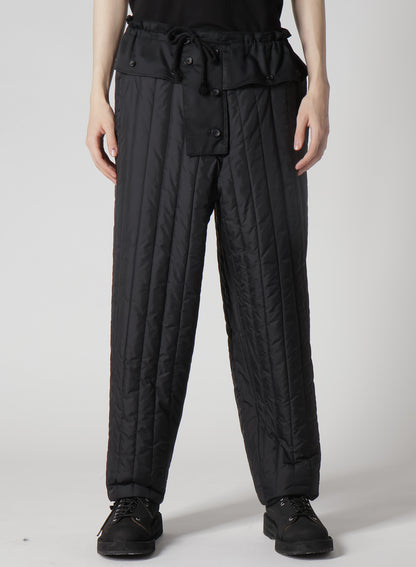 WOOL GABARDINE HEM STRING PANTS WITH NYLON LINER