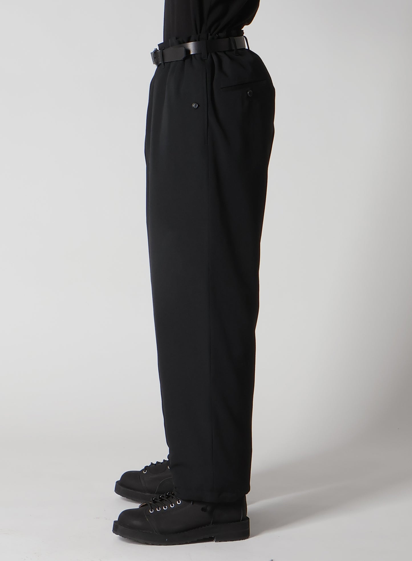 WOOL GABARDINE HEM STRING PANTS WITH NYLON LINER