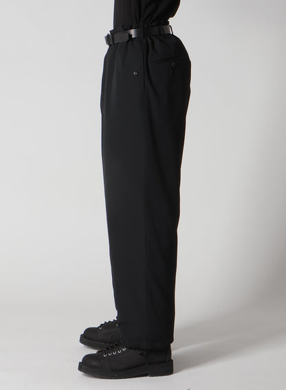 WOOL GABARDINE HEM STRING PANTS WITH NYLON LINER
