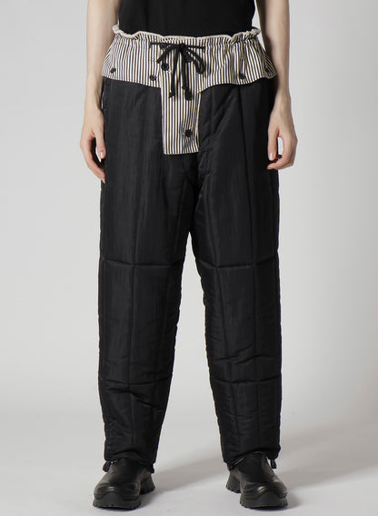 RAW LINEN VELVET LOOP BUTTON PANTS WITH LINER