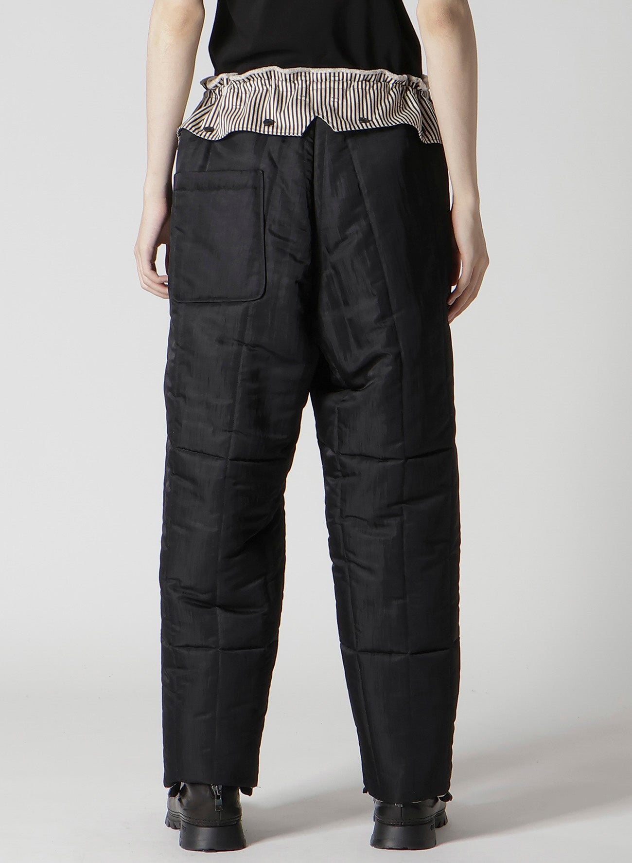 RAW LINEN VELVET LOOP BUTTON PANTS WITH LINER