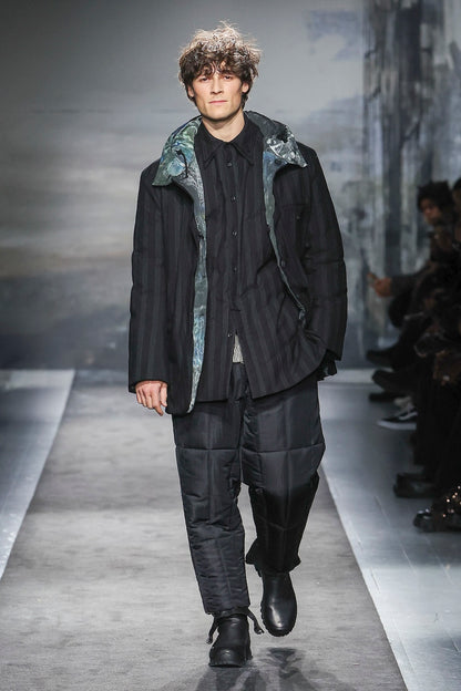 RAW LINEN VELVET LOOP BUTTON PANTS WITH LINER