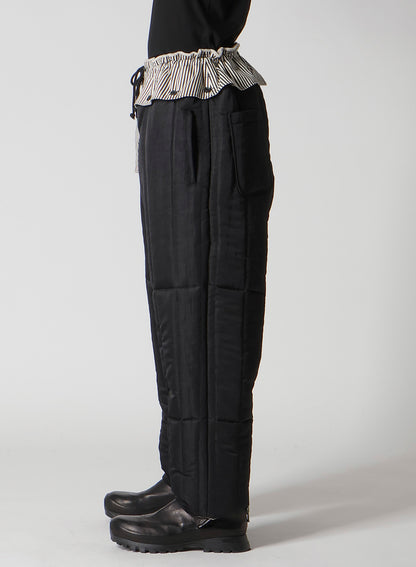 RAW LINEN VELVET LOOP BUTTON PANTS WITH LINER