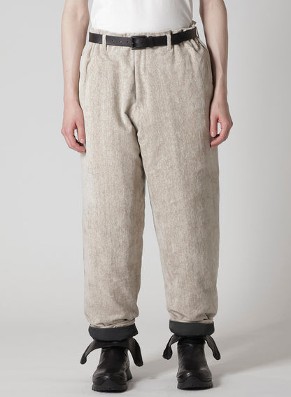 RAW LINEN VELVET ONE SIDE POCKET PANTS WITH LINER