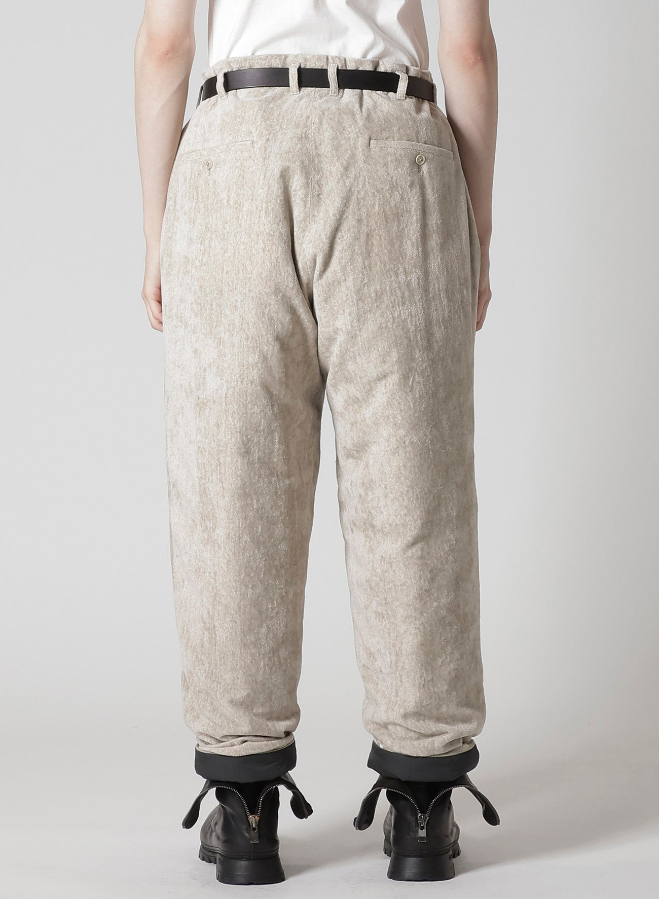 RAW LINEN VELVET ONE SIDE POCKET PANTS WITH LINER – THE SHOP YOHJI