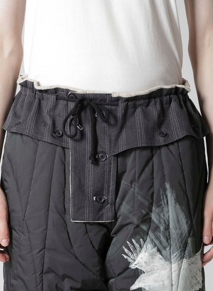 RAW LINEN VELVET ONE SIDE POCKET PANTS WITH LINER