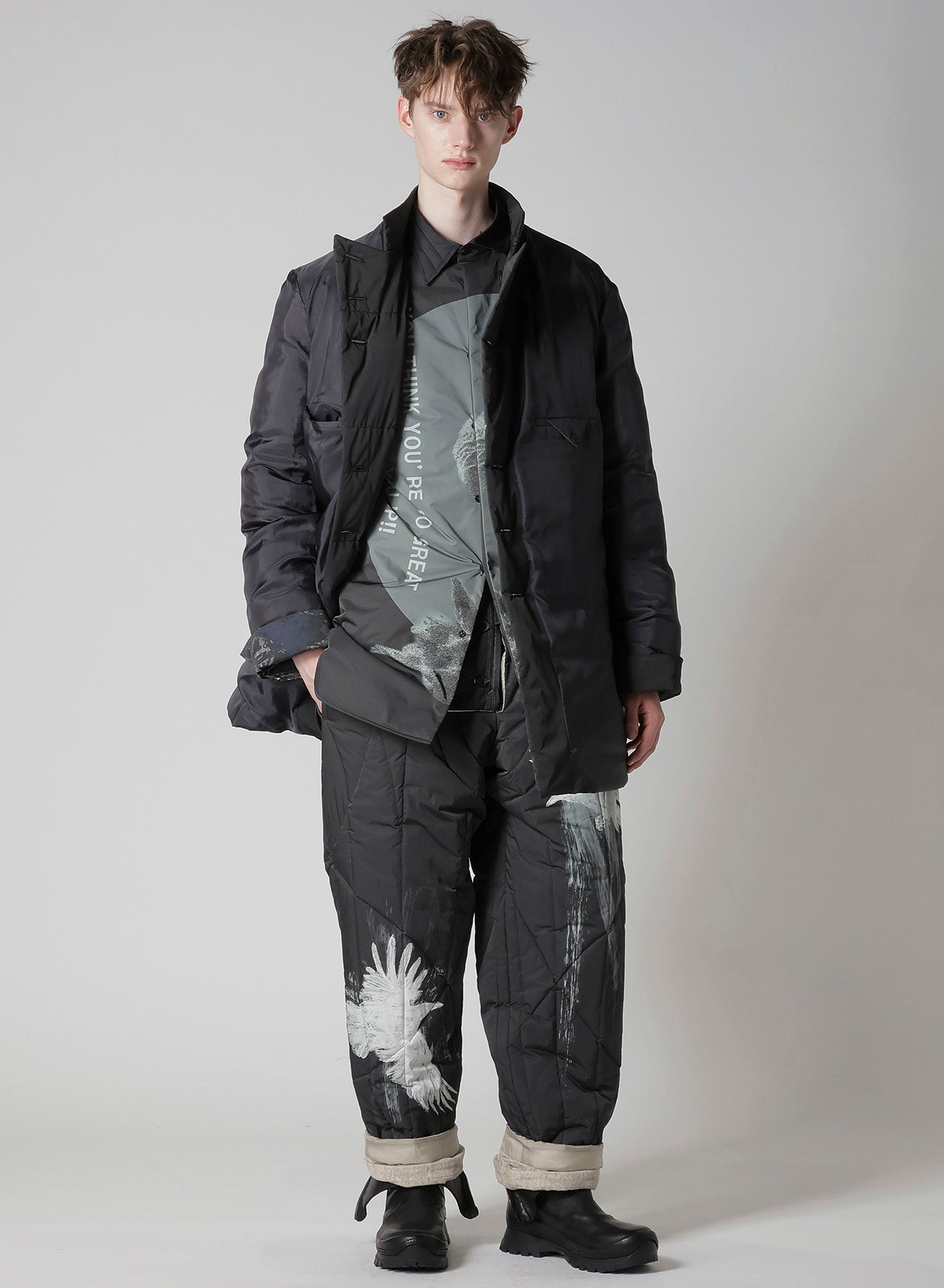 Yohji Yamamoto リボン　ジャケット RAW LINEN VELVET ONE SIDE POCKET PANTS WITH LINER – THE SHOP YOHJI