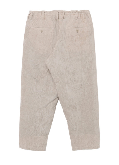 RAW LINEN VELVET ONE SIDE POCKET PANTS WITH LINER