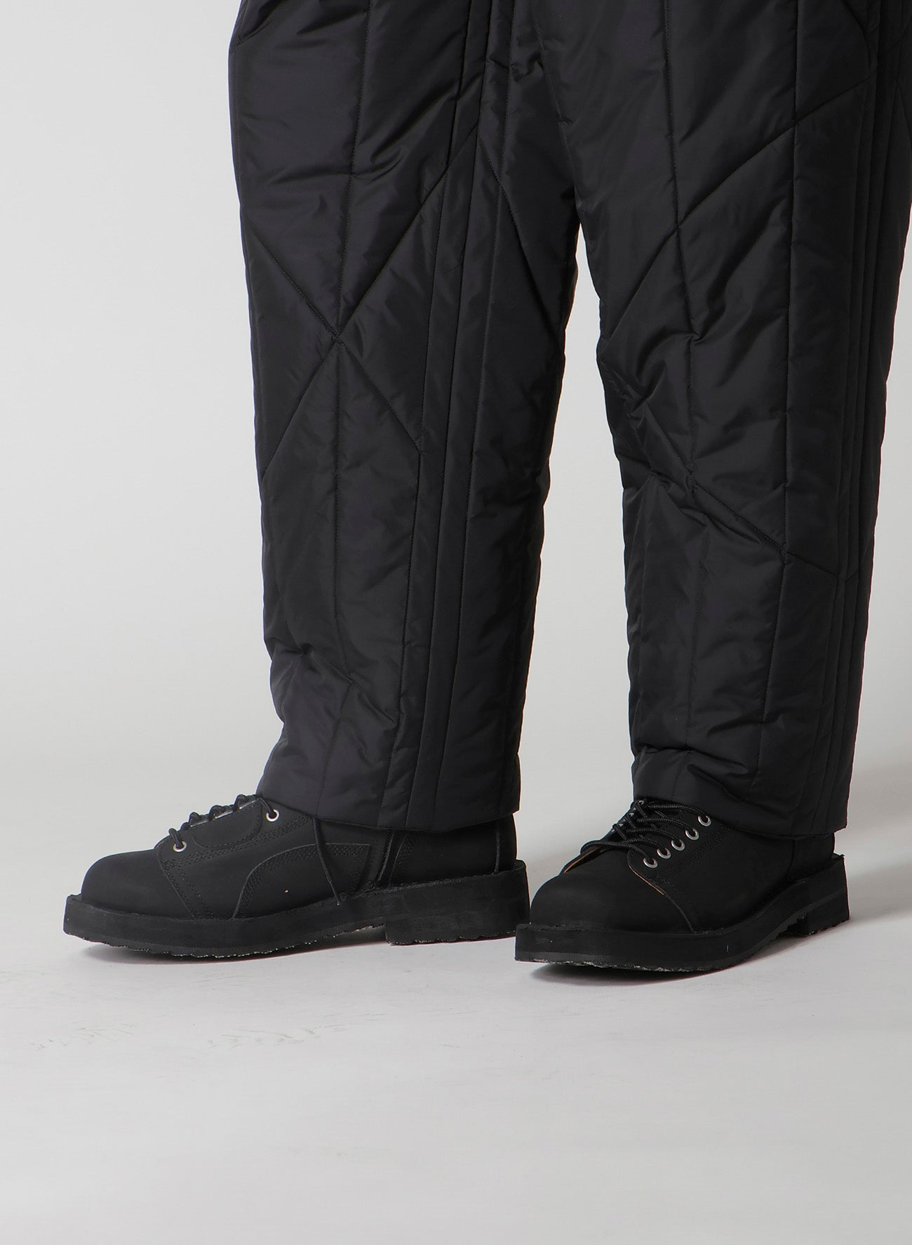 NAVY WOOL GABARDINE ONE SIDE PKT PANTS WITH LINER