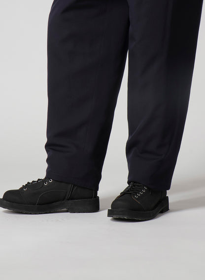 NAVY WOOL GABARDINE ONE SIDE PKT PANTS WITH LINER