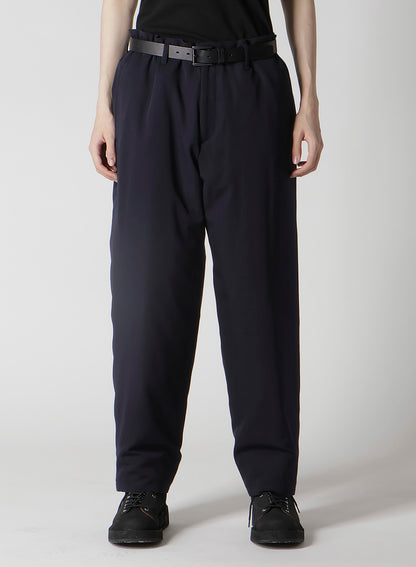 NAVY WOOL GABARDINE ONE SIDE PKT PANTS WITH LINER