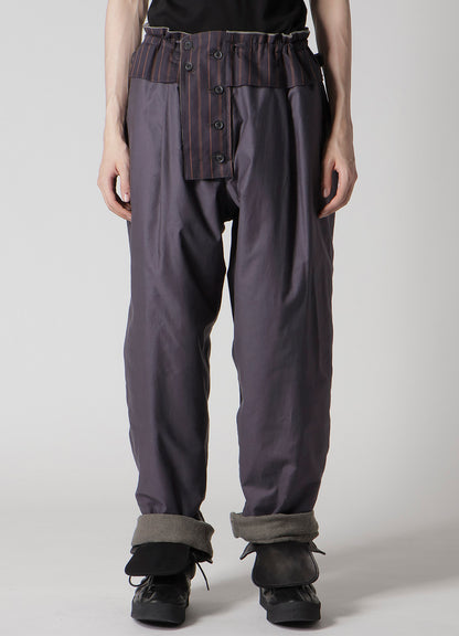 SILK LINEN KNEE TAB PADDED PANTS