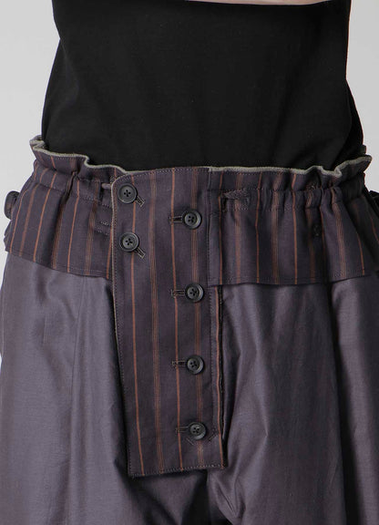 SILK LINEN KNEE TAB PADDED PANTS