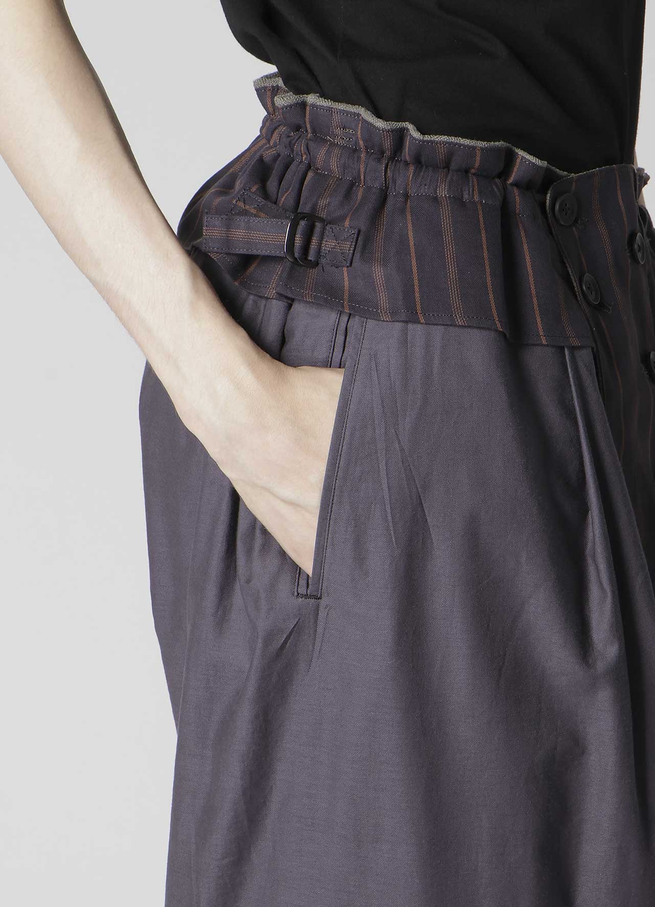 SILK LINEN KNEE TAB PADDED PANTS