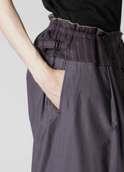 SILK LINEN KNEE TAB PADDED PANTS