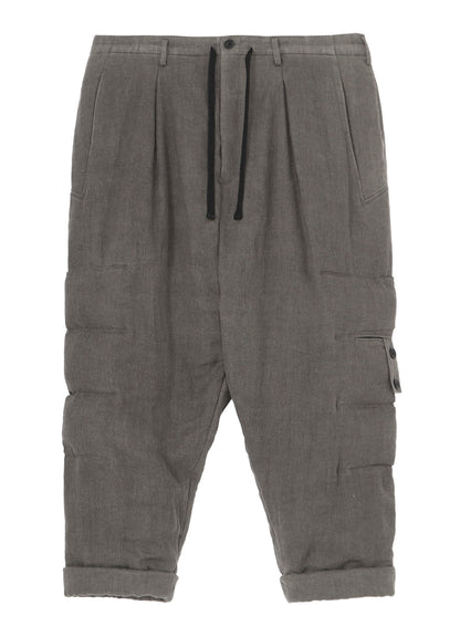 SILK LINEN KNEE TAB PADDED PANTS