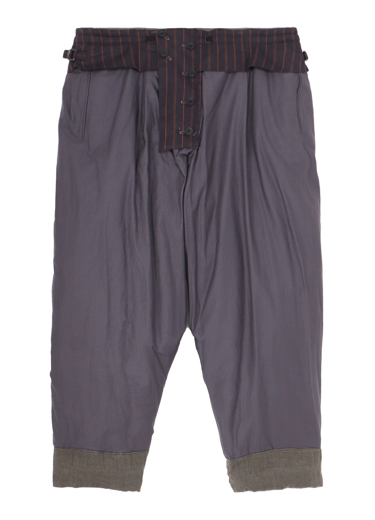 SILK LINEN KNEE TAB PADDED PANTS