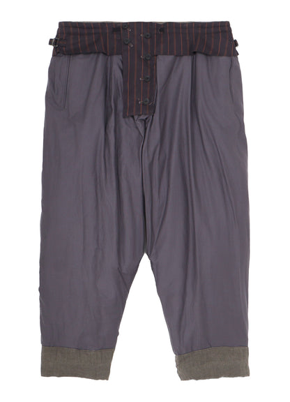 SILK LINEN KNEE TAB PADDED PANTS