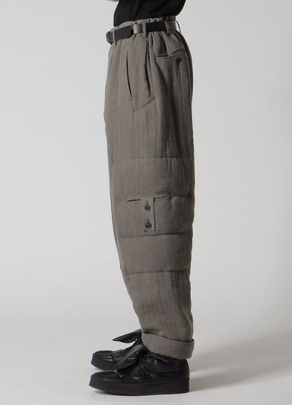 SILK LINEN KNEE TAB PADDED PANTS