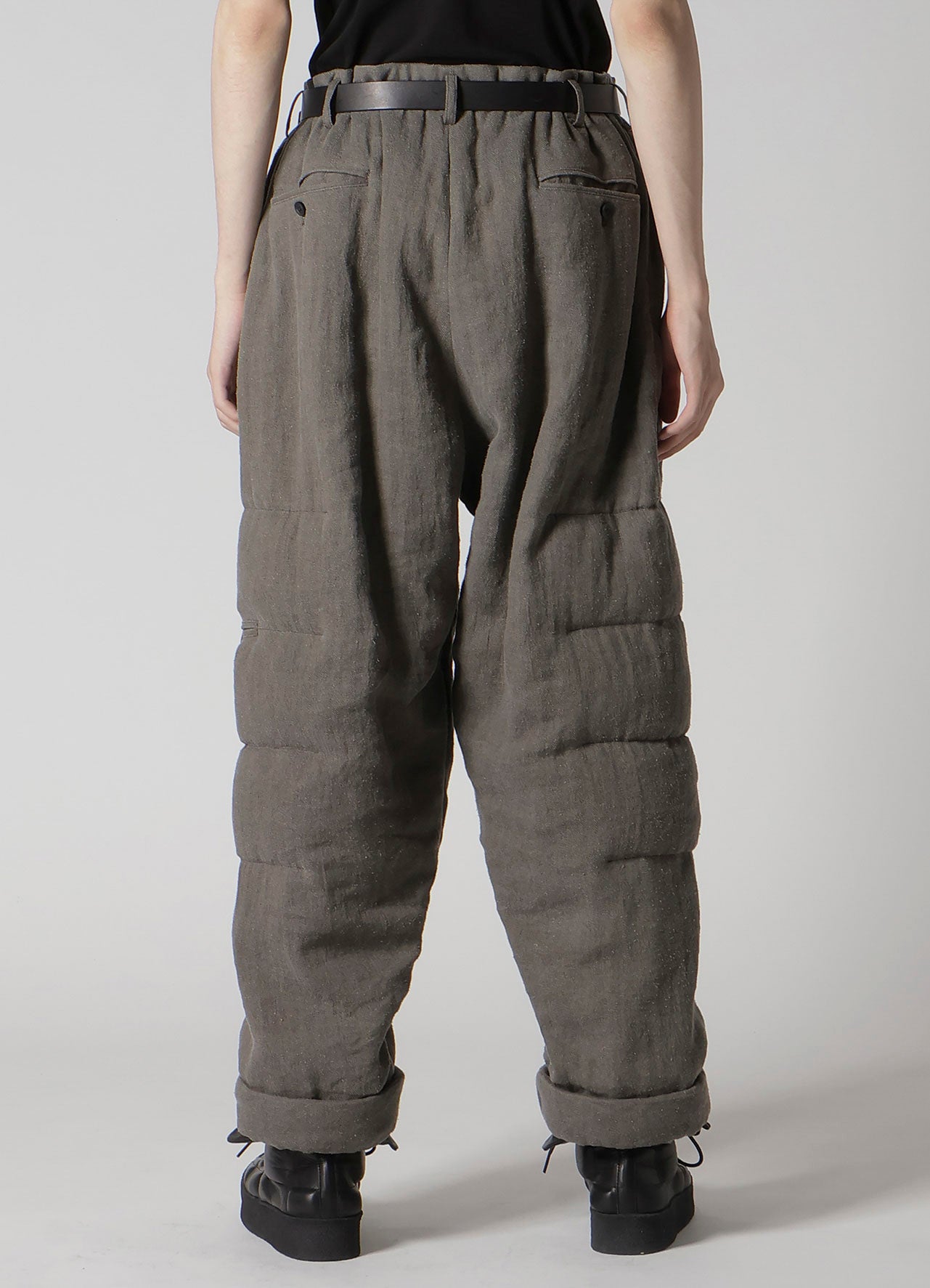 SILK LINEN KNEE TAB PADDED PANTS