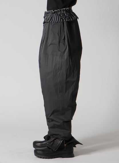 SILK LINEN DIAGONAL FLAP PADDED PANTS