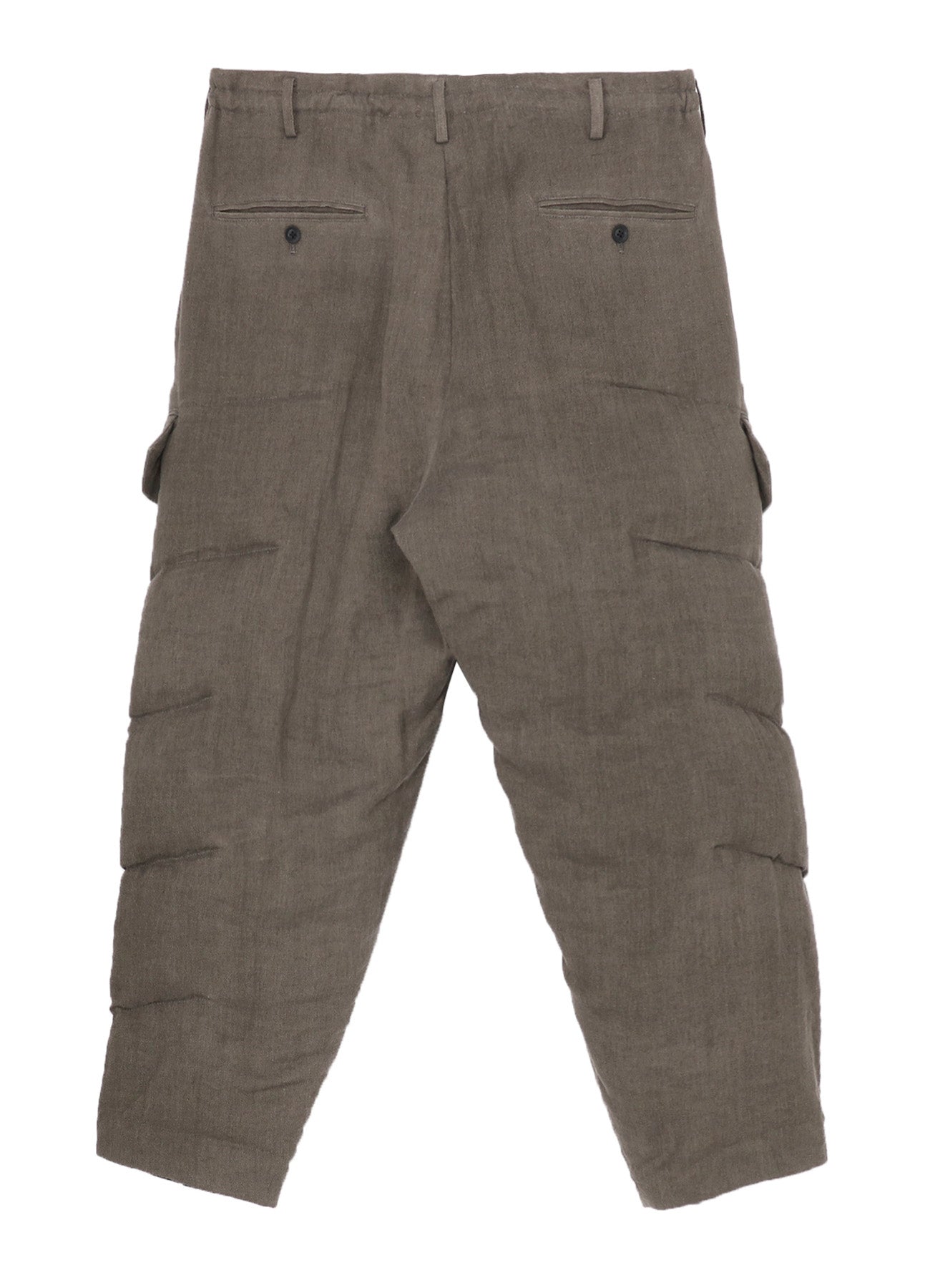 SILK LINEN DIAGONAL FLAP PADDED PANTS – THE SHOP YOHJI YAMAMOTO
