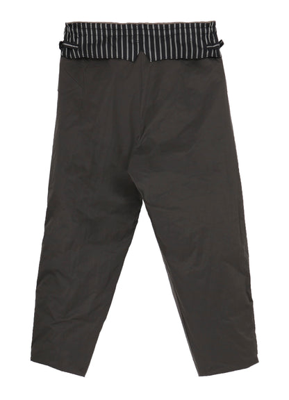 SILK LINEN DIAGONAL FLAP PADDED PANTS