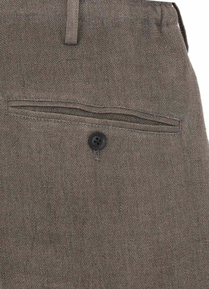 SILK LINEN DIAGONAL FLAP PADDED PANTS
