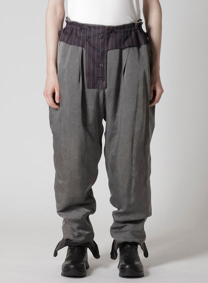 SILK LINEN INKED KNEE TAB PADDED PANTS