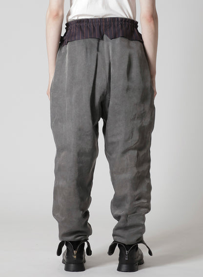 SILK LINEN INKED KNEE TAB PADDED PANTS