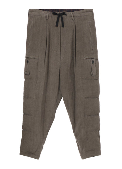 SILK LINEN INKED KNEE TAB PADDED PANTS