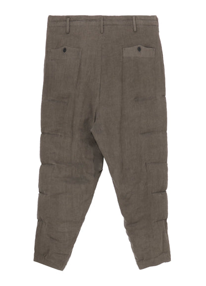 SILK LINEN INKED KNEE TAB PADDED PANTS