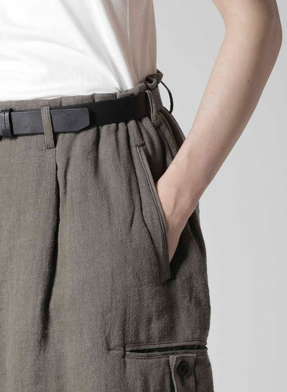 SILK LINEN INKED KNEE TAB PADDED PANTS