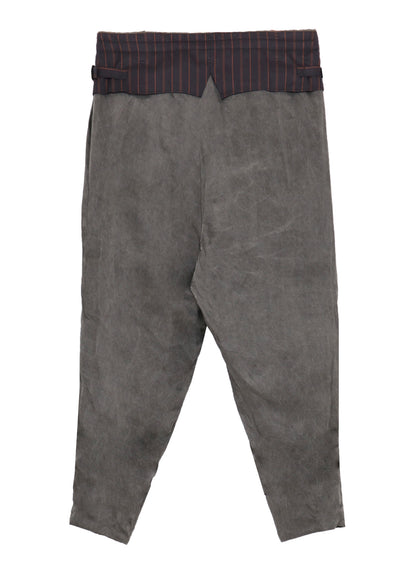 SILK LINEN INKED KNEE TAB PADDED PANTS