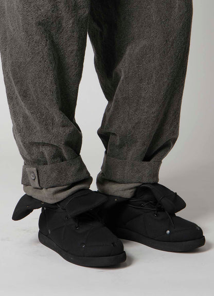 SILK LINEN POCKET DETAIL PADDED PANTS