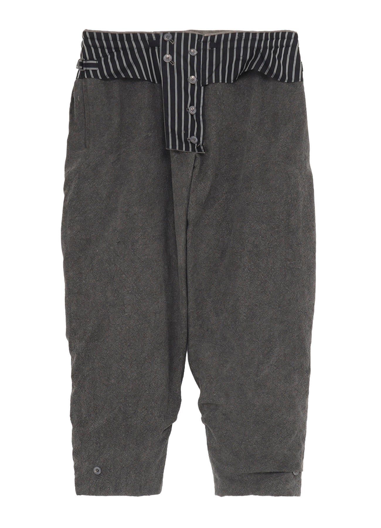 SILK LINEN POCKET DETAIL PADDED PANTS