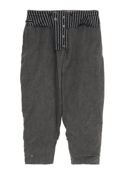 SILK LINEN POCKET DETAIL PADDED PANTS