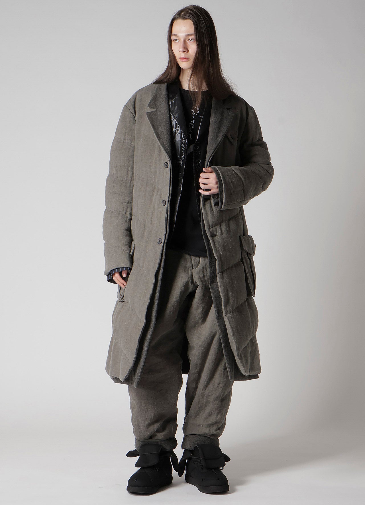 SILK LINEN POCKET DETAIL PADDED PANTS