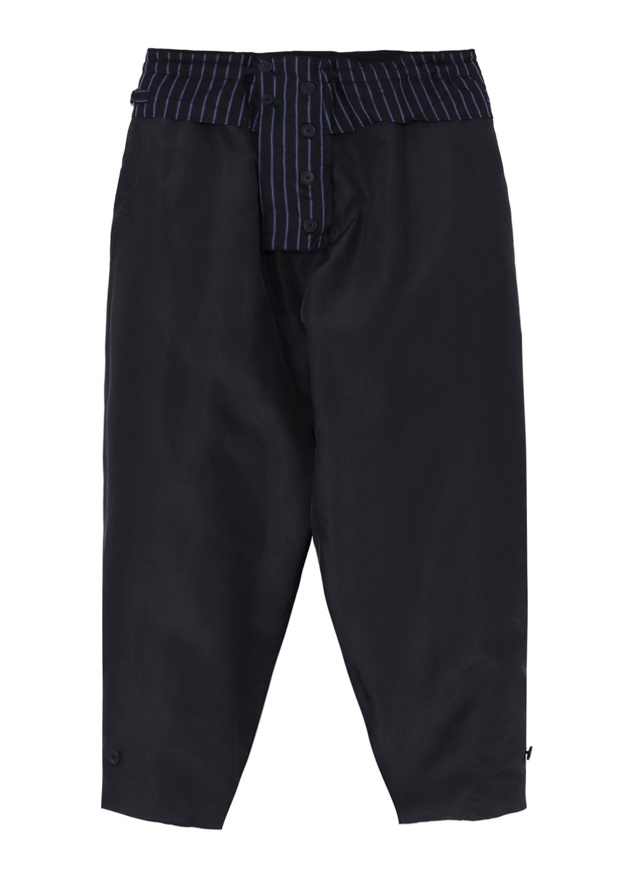 SILK DENIM POCKET DETAIL PADDED PANTS