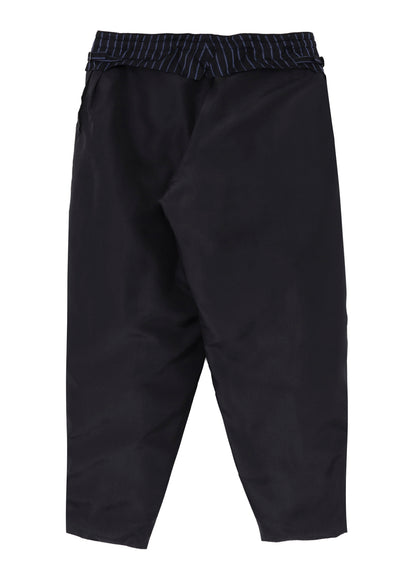 SILK DENIM POCKET DETAIL PADDED PANTS