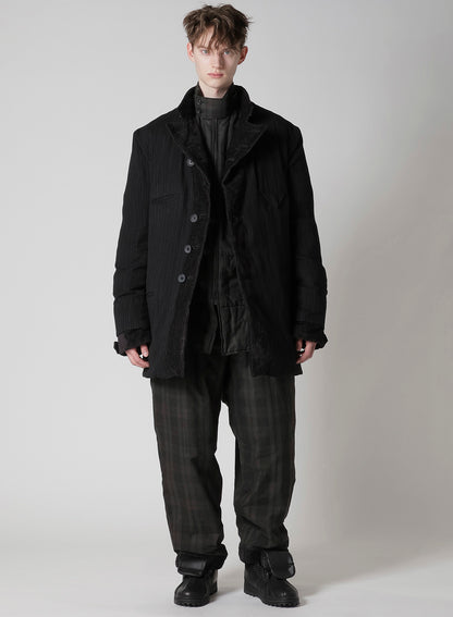 LINEN VELVET HORIZONTAL PADDED PANTS
