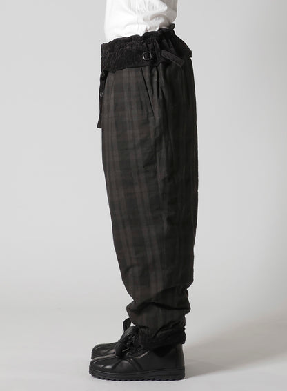 LINEN VELVET HORIZONTAL PADDED PANTS