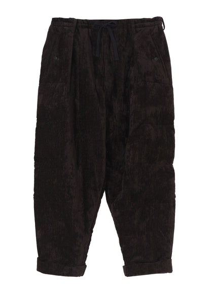 LINEN VELVET HORIZONTAL PADDED PANTS
