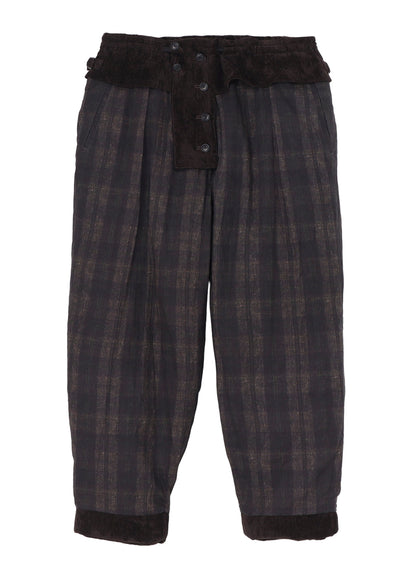 LINEN VELVET HORIZONTAL PADDED PANTS