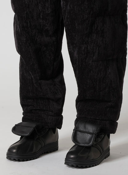 LINEN VELVET HORIZONTAL PADDED PANTS
