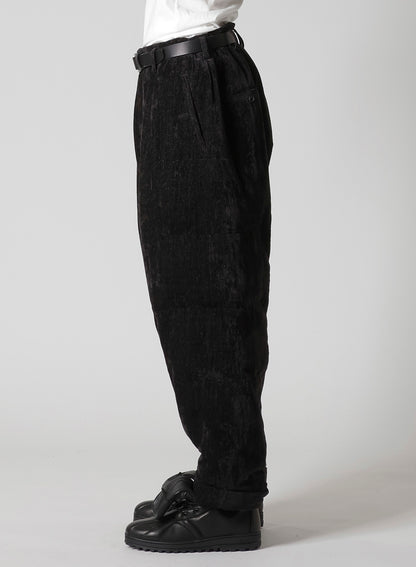 LINEN VELVET HORIZONTAL PADDED PANTS